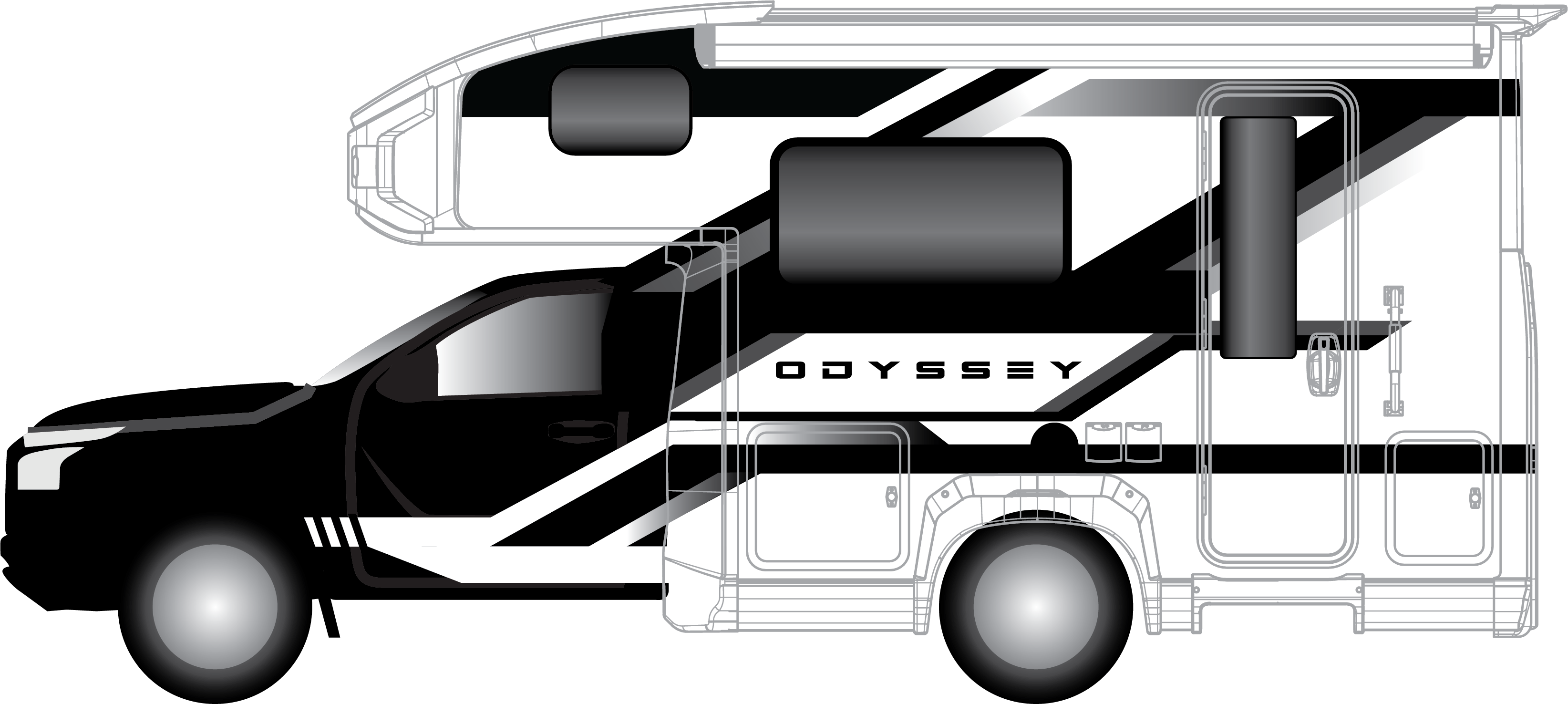 Design A — Monochrome Dynamic Left Side